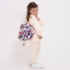 Рюкзак детский на молнии, 3 наружных кармана, цвет розовый/белый - Фото 3