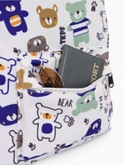 Рюкзак 30*13*39 см, 1 отд на молнии, 3 н/кармана, мишки, белый - фото 809317539