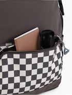 Рюкзак школьный на молнии, с карманами, в клетку, размер 29×15×40 см, серый - фото 51987564