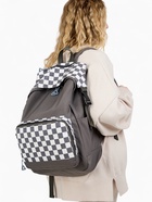 Рюкзак школьный на молнии, с карманами, в клетку, размер 29×15×40 см, серый - фото 51987566