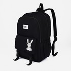 Рюкзак школьный из текстиля, 3 кармана, цвет чёрный - фото 319656088