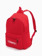 Рюкзак школьный на молнии, с карманами, однотонный, размер 30×16×39 см, красный - Фото 4