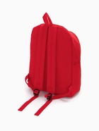 Рюкзак школьный на молнии, с карманами, однотонный, размер 30×16×39 см, красный - Фото 7