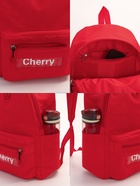 Рюкзак школьный на молнии, с карманами, однотонный, размер 30×16×39 см, красный - Фото 8