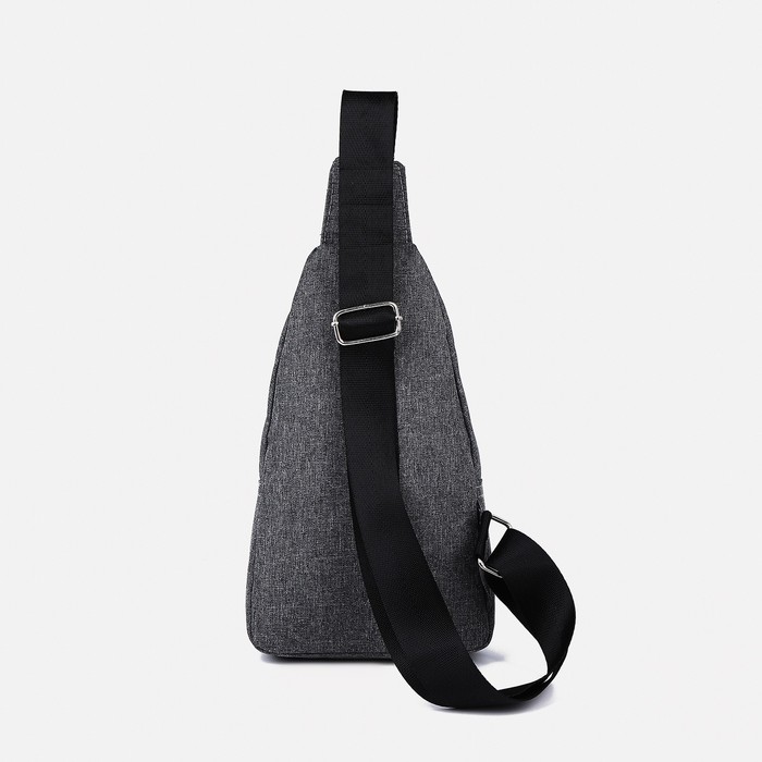 Рюкзак-слинг, 17*5*29,5 см. 1 отд на молнии, 2 н/кармана, серый