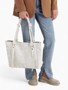 Сумка-шопер женская на молнии, размер 44×10×29 см, однотонная, белая - Фото 10