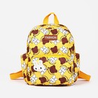Рюкзак детский на молнии, 3 наружных кармана, цвет жёлтый - фото 7110597