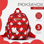 Рюкзак детский на молнии, 3 наружных кармана, цвет красный - фото 321443445