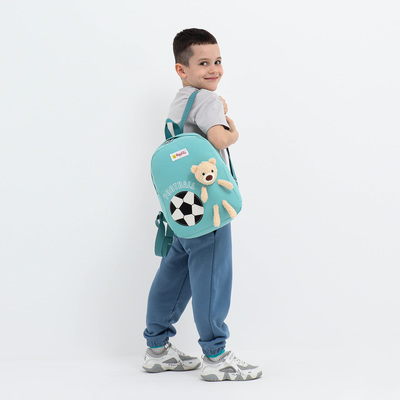 Рюкзак детский на молнии, 3 наружных кармана, цвет бирюзовый