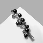 Брошь "Веточка" с жемчугом, цвет серый в чернёном серебре - фото 10767503