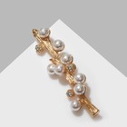 Брошь «Веточка» с жемчугом, цвет белый в золоте - Фото 1