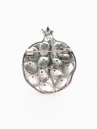 Брошь «Гранат» с косточками, красно-чёрная в чернёном серебре - Фото 3