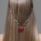 Колье на голову «Индия» бирюза, цвет красно-голубой в чернёном серебре, 32 см - Фото 3