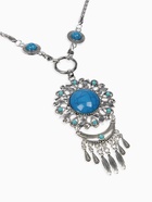 Набор 2 предмета: серьги, колье «Индия», цвет голубой в чернёном серебре, 50 см - Фото 3