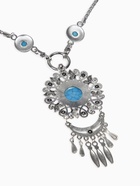 Набор 2 предмета: серьги, колье «Индия», цвет голубой в чернёном серебре, 50 см - Фото 4