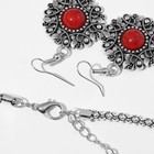 Набор 2 предмета: серьги, колье «Индия», цвет красный в чернёном серебре, 52 см - фото 9287679