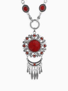 Набор 2 предмета: серьги, колье «Индия», цвет красный в чернёном серебре, 50 см - Фото 3