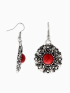 Набор 2 предмета: серьги, колье «Индия», цвет красный в чернёном серебре, 50 см - Фото 5