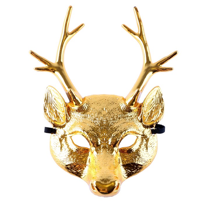 Карнавальная маска «Оленёнок», цвет золотой - Фото 1
