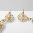 Серьги висячие со стразами «Крестики», цвет бело-бензиновый в золоте - фото 22408182