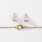 Гарнитур 2 предмета: серьги, кулон «Роса» октет, цвет белый в золоте, 48 см - фото 22501895