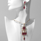 Гарнитур 2 предмета: кулон, серьги «Калейдоскоп», цвет бело-фиолетовый в золоте, 48 см - Фото 2