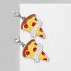 Серьги эмаль TRUE LOVE пицца, цветные в серебре - фото 10767628