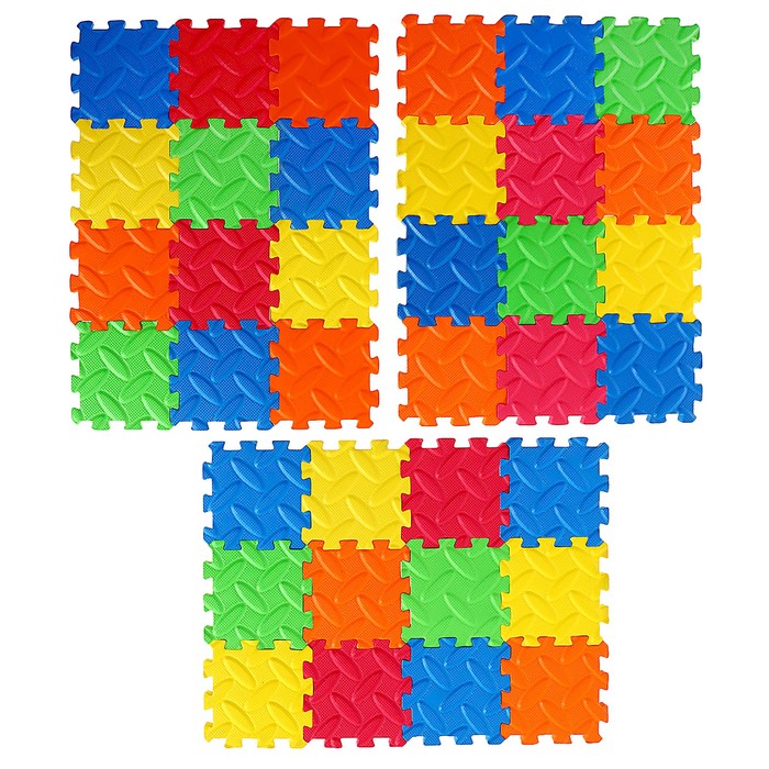 Коврик-пазл «Цветные квадраты», 36 элементов - фото 1888667341