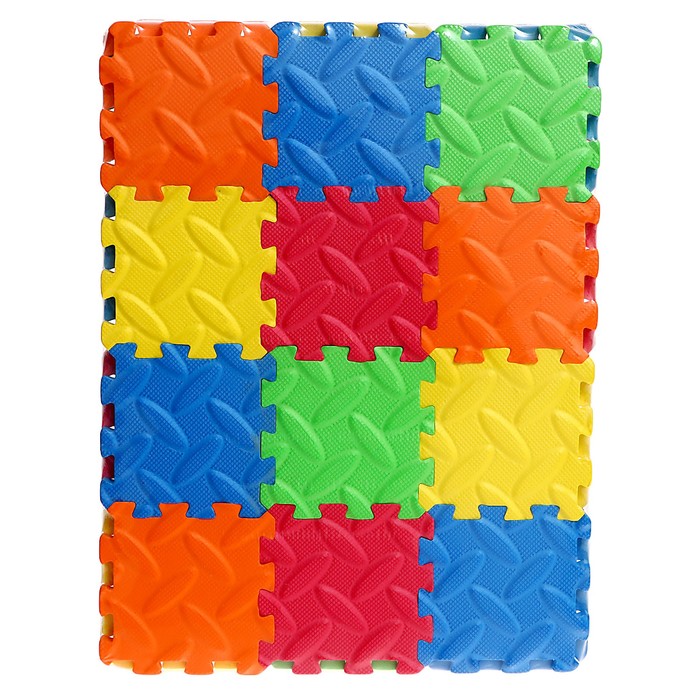 Коврик-пазл «Цветные квадраты», 36 элементов - фото 1907783781