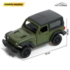 Машина металлическая JEEP WRANGLER, 1:32, инерция, цвет матовый зелёный - Фото 2