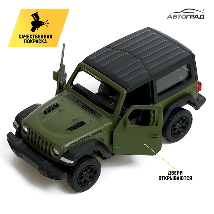 Машина металлическая JEEP WRANGLER, 1:32, инерция, цвет матовый зелёный