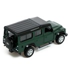 Машина металлическая LAND ROVER DEFENDER, 1:32, инерция, цвет матовый зелёный - Фото 3