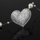 Аппликация «Сердце», 3,7 × 2,8 см, 10 шт, цвет серебряный - фото 10695562