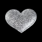 Аппликация «Сердце», 3,7 × 2,8 см, 10 шт, цвет серебряный - фото 7009292