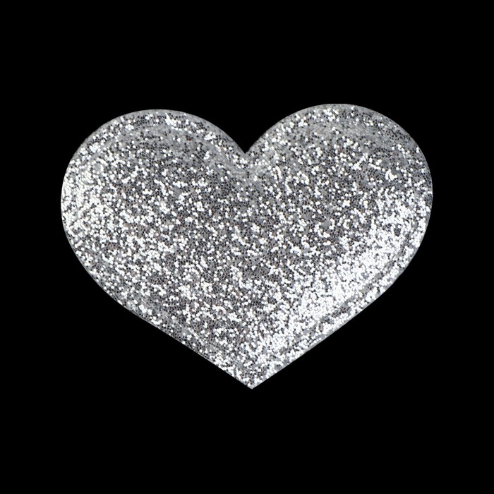 Аппликация «Сердце», 3,7 × 2,8 см, 10 шт, цвет серебряный