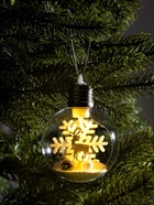 Ёлочный шар «Снежный пейзаж», d=8 см, 1 LED, от батареек, свечение тёплое белое - Фото 4