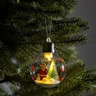 Ёлочный шар «Дед Мороз», батарейки, 1 LED, свечение тёплое белое - фото 10695592