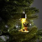 Ёлочный шар «Оленёнок», батарейки, 1 LED, свечение тёплое белое - фото 10695596