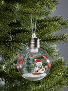 Ёлочный шар «Снеговик», d=8 см, 1 LED, от батареек, свечение тёплое белое - Фото 5