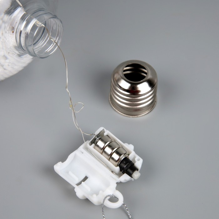 Ёлочный шар «Зайка с ёлкой», батарейки, 1 LED, свечение тёплое белое - фото 1900472515
