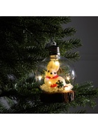 Ёлочный шар «Зайка», 10×13 см, 1 LED, от батареек, свечение тёплое белое - Фото 4