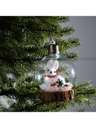 Ёлочный шар «Зайка», 10×13 см, 1 LED, от батареек, свечение тёплое белое - Фото 5