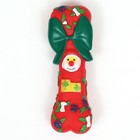Игрушка пищащая для собак "Новогодняя кость с бантиком", виниловая, 18 х 5,6 х 4 см, красная - Фото 2