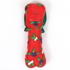 Игрушка пищащая для собак "Новогодняя кость с бантиком", виниловая, 18 х 5,6 х 4 см, красная - Фото 3