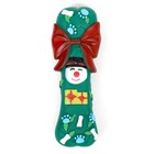 Игрушка пищащая для собак "Новогодняя кость с бантиком", виниловая, 18 х 5,6 х 4 см, зелёная - Фото 2