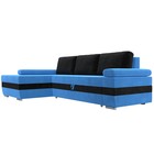 Угловой диван «Канкун», механизм дельфин, велюр, угол левый, цвет голубой / чёрный - Фото 3