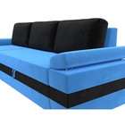 Угловой диван «Канкун», механизм дельфин, велюр, угол левый, цвет голубой / чёрный - Фото 4