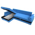 Угловой диван «Канкун», механизм дельфин, велюр, угол левый, цвет голубой / чёрный - Фото 7