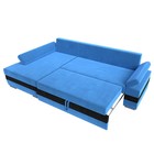 Угловой диван «Канкун», механизм дельфин, велюр, угол левый, цвет голубой / чёрный - Фото 8