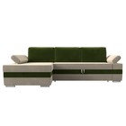 Угловой диван «Канкун», механизм дельфин, микровельвет, угол левый, цвет бежевый / зелёный - Фото 2